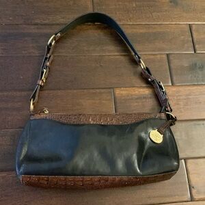 Brahmin Tuscan Collection Black and brown leather shoulder bag EUC